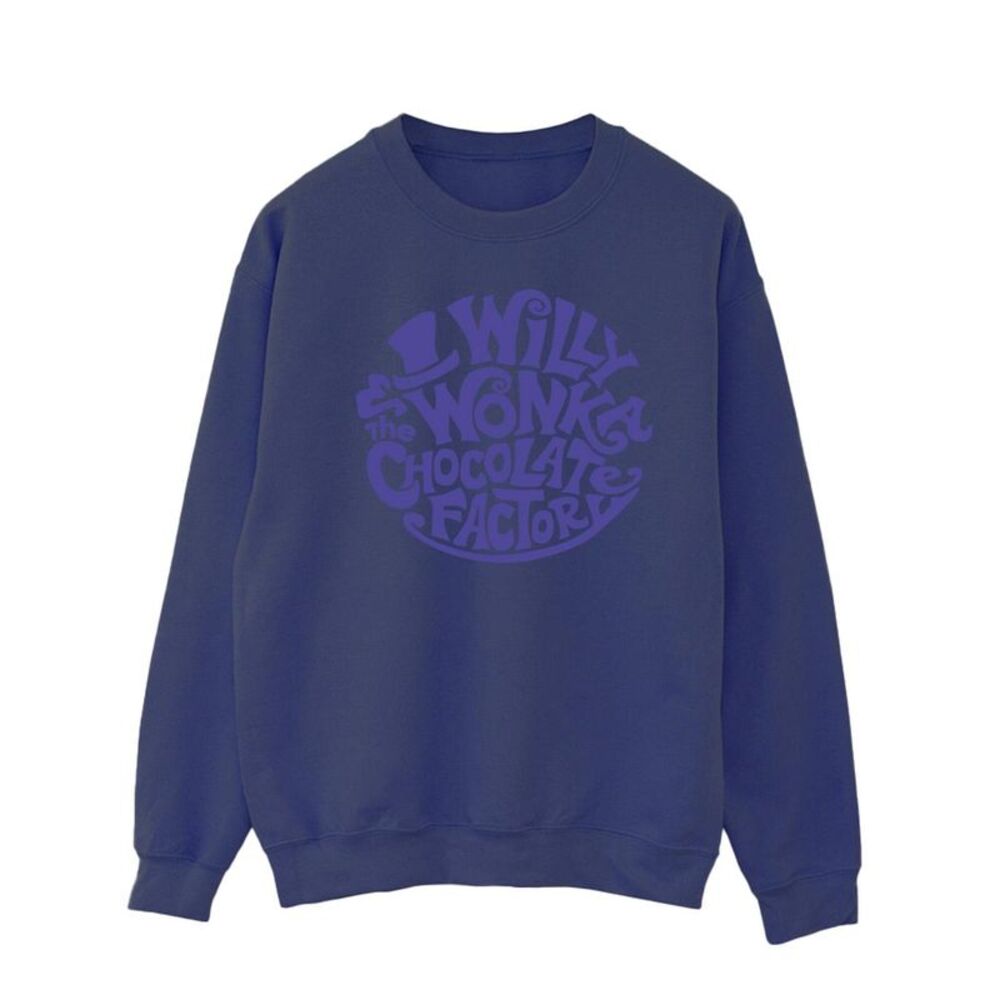 Willy Wonka & The Chocolate Factory Mens Typed Logo Sweatshirt / Navy Blue